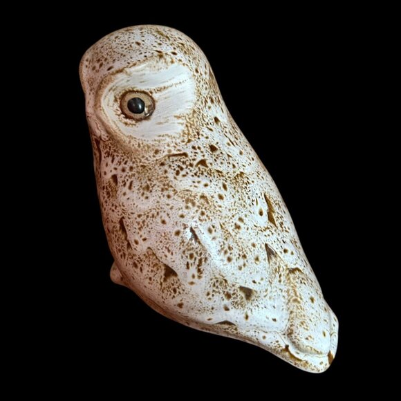 Vintage Pigeon Forge Pottery Mid Century Modern Speckled Signed Owl Figurine - Picture 2 of 7